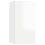 4 Piece TV Cabinet Set High Gloss White Engineered Wood - 45-Degree Angle