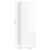 4 Piece TV Cabinet Set High Gloss White Engineered Wood