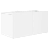 6 Piece TV Cabinet Set High Gloss White Engineered Wood - Rear View