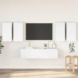 6 Piece TV Cabinet Set High Gloss White Engineered Wood