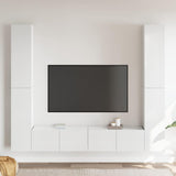 6 Piece TV Cabinet Set High Gloss White Engineered Wood