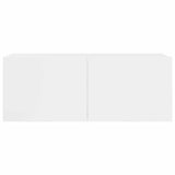 6 Piece TV Cabinet Set High Gloss White Engineered Wood - Rear View