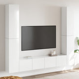 6 Piece TV Cabinet Set High Gloss White Engineered Wood