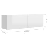 6 Piece TV Cabinet Set High Gloss White Engineered Wood