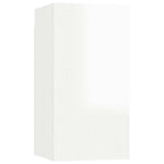 4 Piece TV Cabinet Set High Gloss White Engineered Wood