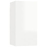 4 Piece TV Cabinet Set High Gloss White Engineered Wood - Top-Down View