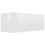 8 Piece TV Cabinet Set High Gloss White Engineered Wood
