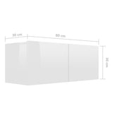 8 Piece TV Cabinet Set High Gloss White Engineered Wood - Extra Image