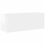 6 Piece TV Cabinet Set High Gloss White Engineered Wood