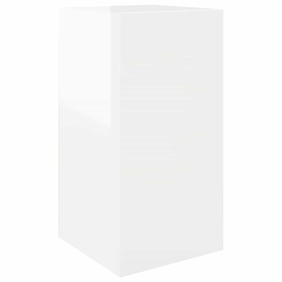 6 Piece TV Cabinet Set High Gloss White Engineered Wood