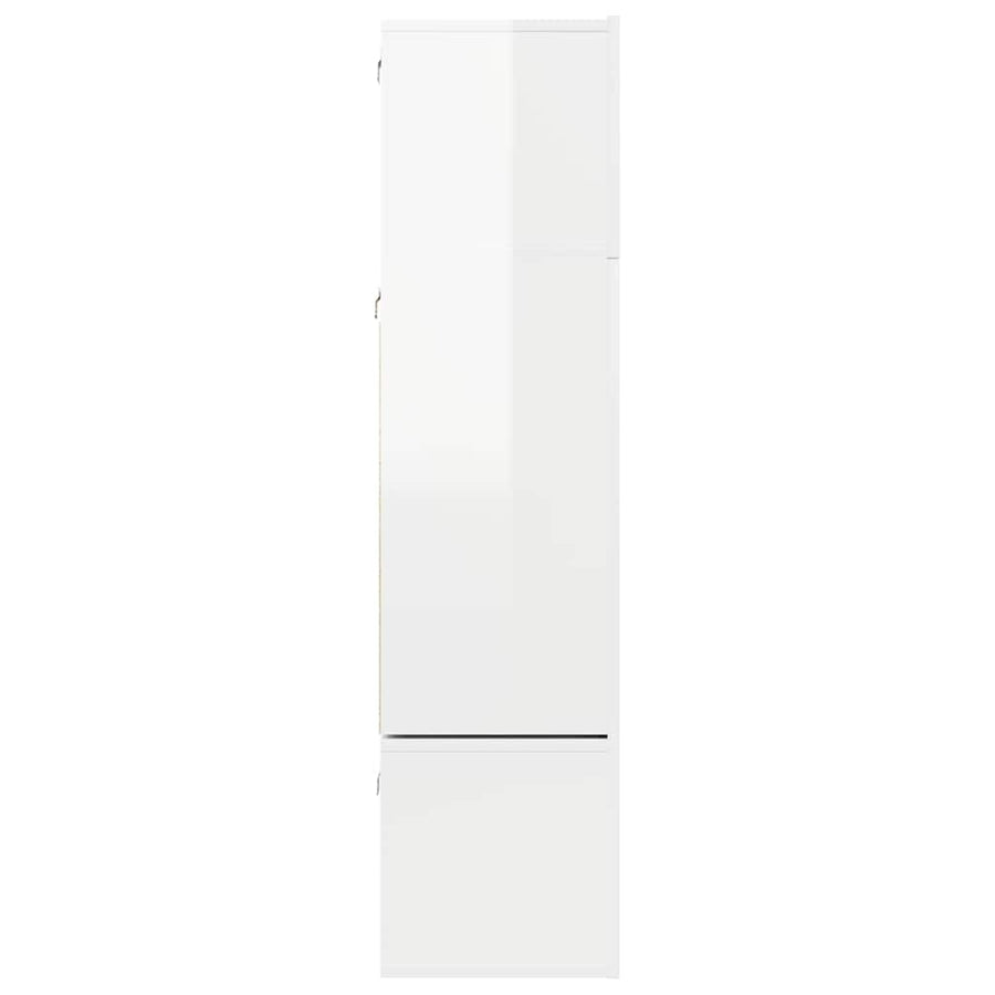 6 Piece TV Cabinet Set High Gloss White Engineered Wood