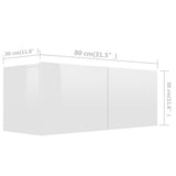 2 Piece TV Cabinet Set High Gloss White Engineered Wood