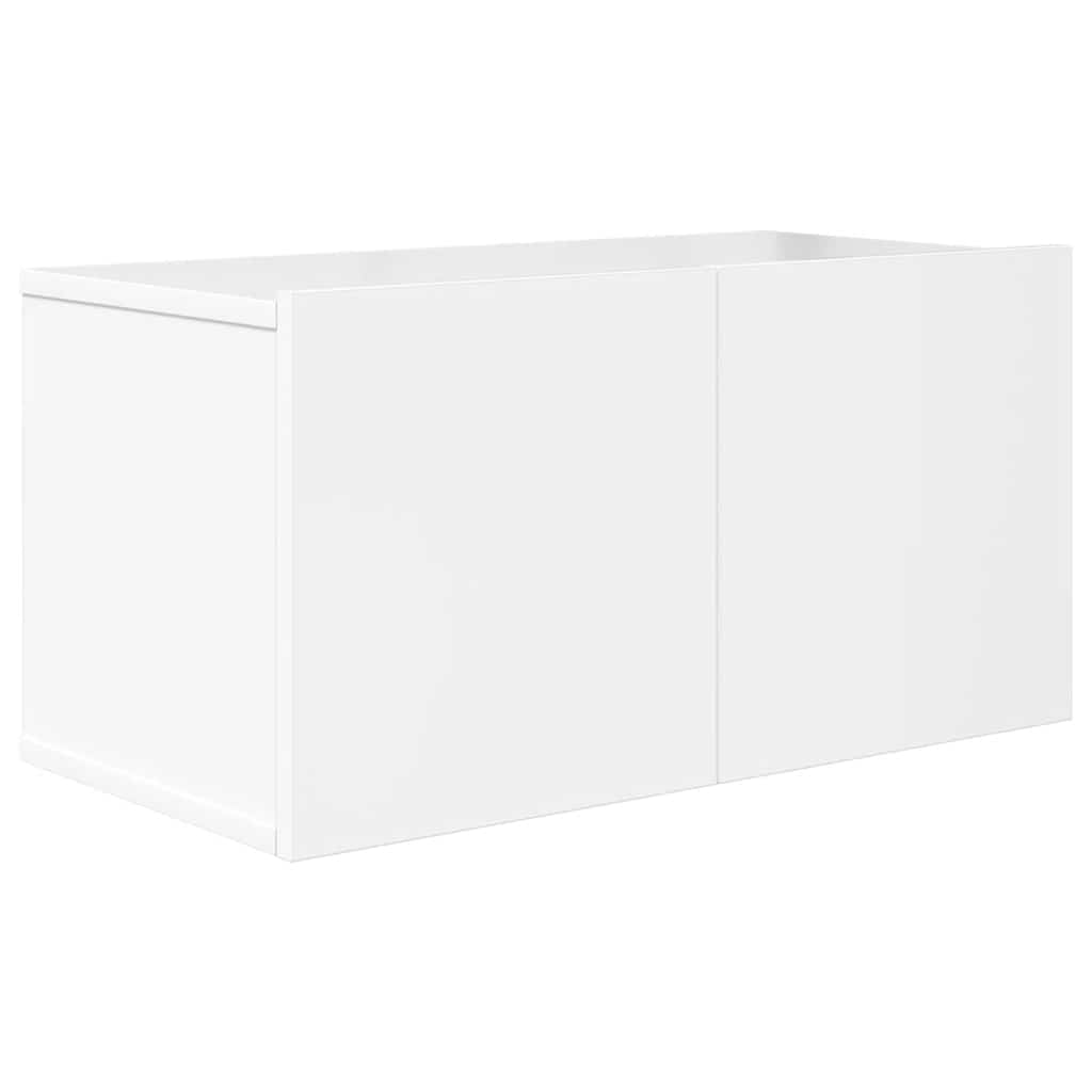 8 Piece TV Cabinet Set High Gloss White Engineered Wood