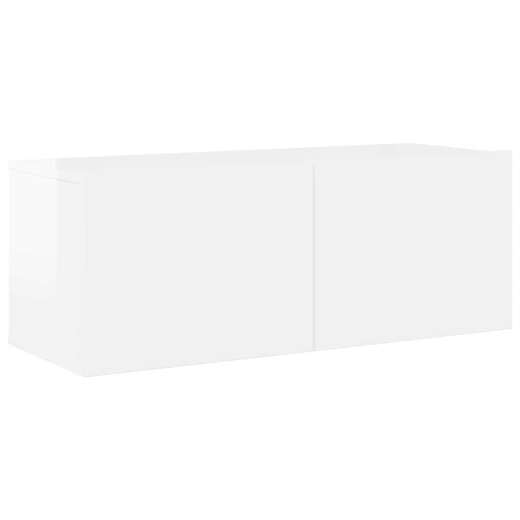 8 Piece TV Cabinet Set High Gloss White Engineered Wood
