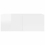 8 Piece TV Cabinet Set High Gloss White Engineered Wood