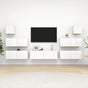 7 Piece TV Cabinet Set High Gloss White Engineered Wood