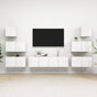 8 Piece TV Cabinet Set High Gloss White Engineered Wood