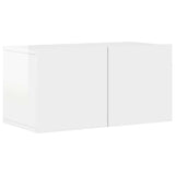 8 Piece TV Cabinet Set High Gloss White Engineered Wood