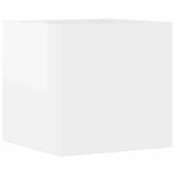 8 Piece TV Cabinet Set High Gloss White Engineered Wood - Rear View