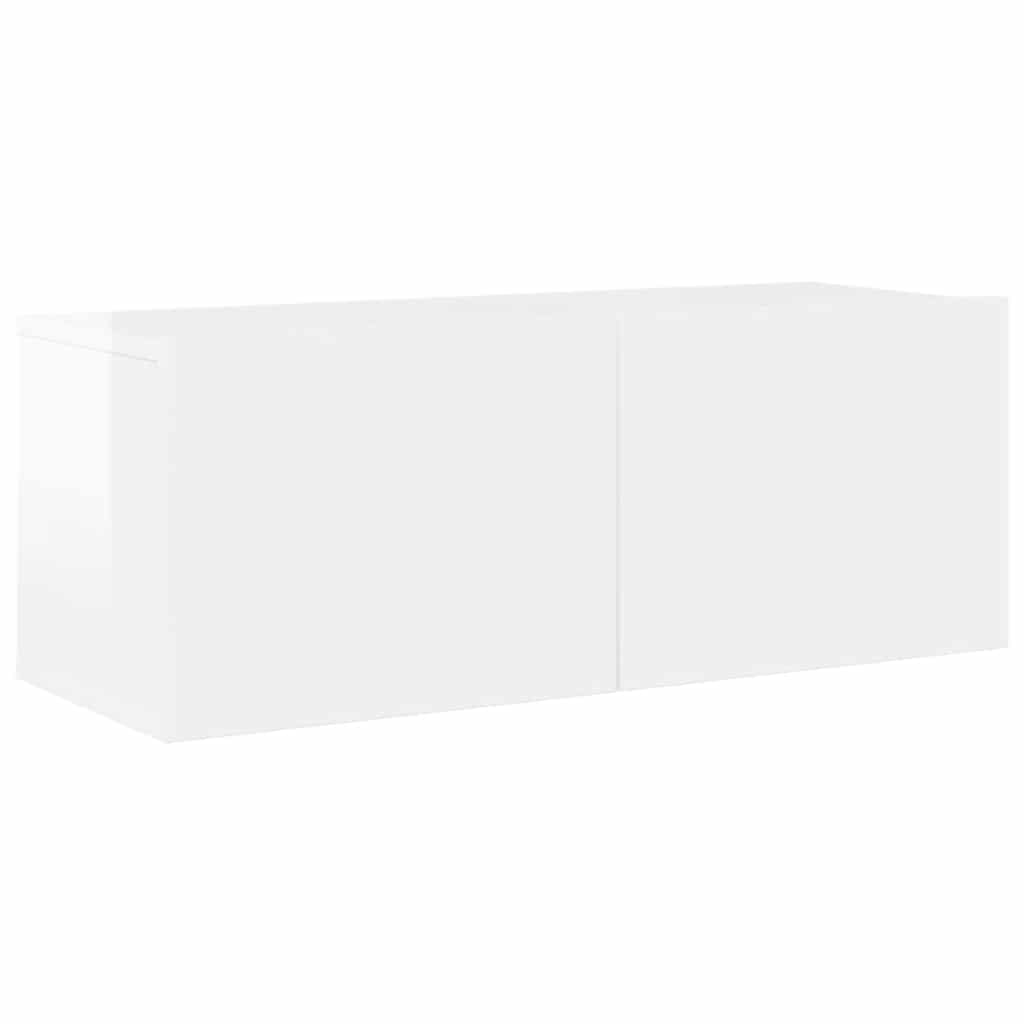 8 Piece TV Cabinet Set High Gloss White Engineered Wood