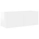 8 Piece TV Cabinet Set High Gloss White Engineered Wood