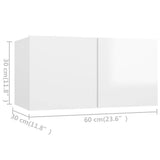 8 Piece Wall-mounted TV Cabinet Set High Gloss White Engineered Wood