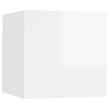 4 Piece TV Cabinet Set High Gloss White Engineered Wood