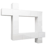 9 Piece TV Cabinet Set High Gloss White Engineered Wood