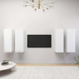 4 Piece TV Cabinet Set High Gloss White 30,5x30x90 cm Engineered Wood