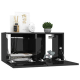 TV Cabinets 4 pcs High Gloss Black 60x30x30 cm Engineered Wood - Rear View