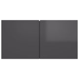 6 Piece TV Cabinet Set High Gloss Grey Engineered Wood - Close-Up Angle