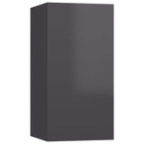 4 Piece TV Cabinet Set High Gloss Grey Engineered Wood - Top-Down View