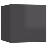 4 Piece TV Cabinet Set High Gloss Grey Engineered Wood - Top-Down View