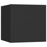 Bedside Cabinet Black 30.5x30x30 cm Engineered Wood - Front View