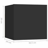 Bedside Cabinet Black 30,5x30x30 cm Engineered Wood