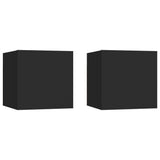 Bedside Cabinets 2 pcs Black 30.5x30x30 cm Engineered Wood