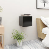 Bedside Cabinets 2 pcs Black 30.5x30x30 cm Engineered Wood - Front View
