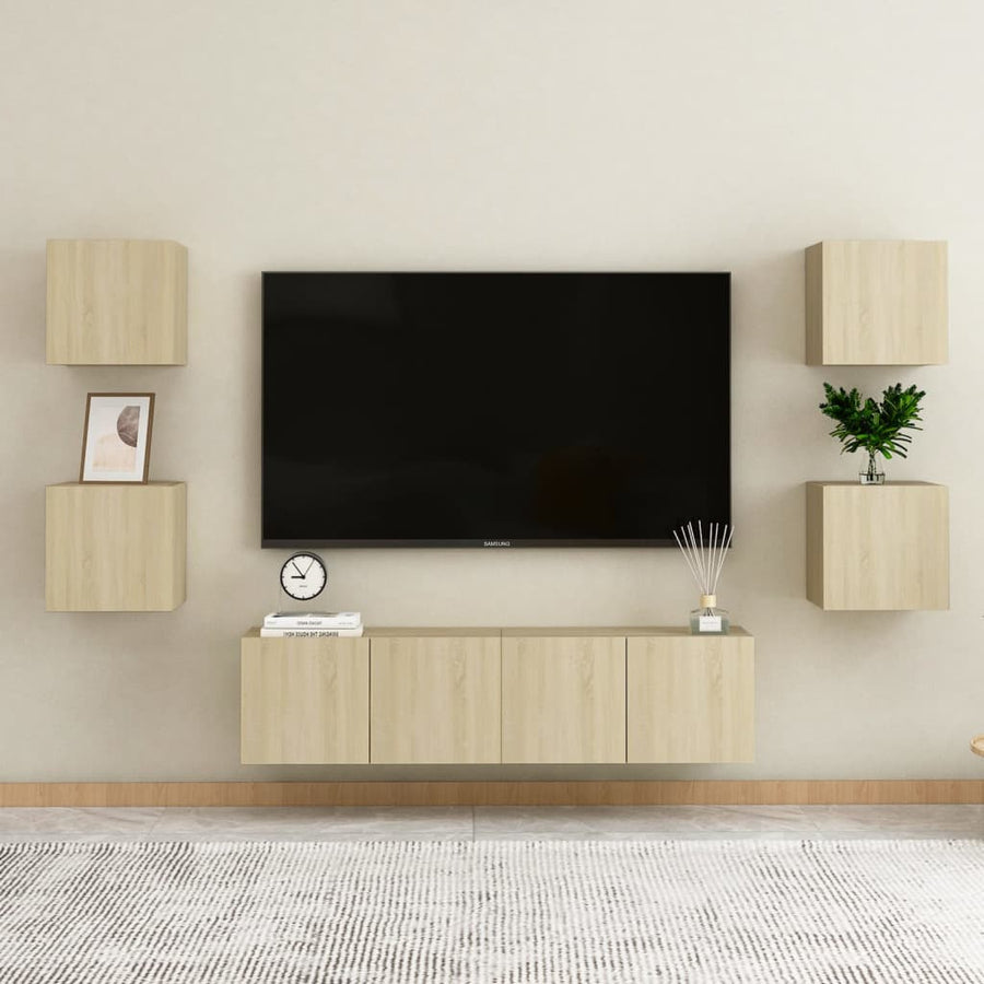Bedside Cabinets 2 pcs Sonoma Oak 30,5x30x30 cm Engineered Wood