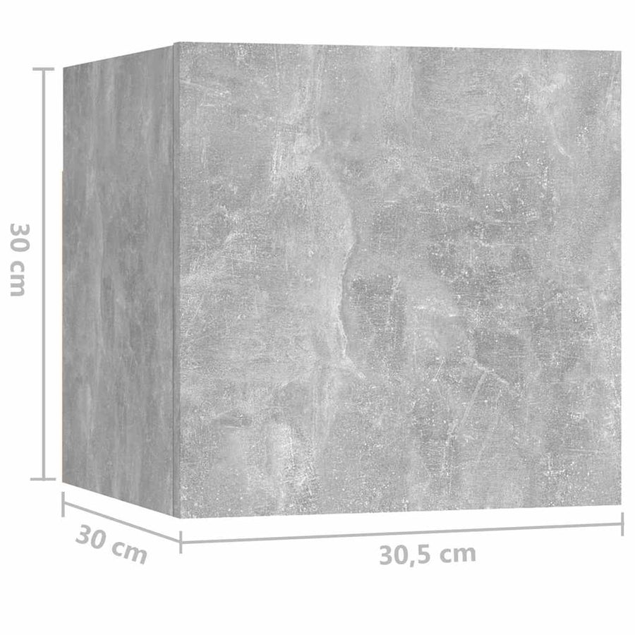 Bedside Cabinets 2 pcs Concrete Grey 30.5x30x30 cm