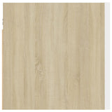 Bedside Cabinet White and Sonoma Oak 30.5x30x30 cm Engineered Wood - Rear View