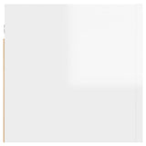 Bedside Cabinet High Gloss White 30.5x30x30 cm Engineered Wood - Rear View