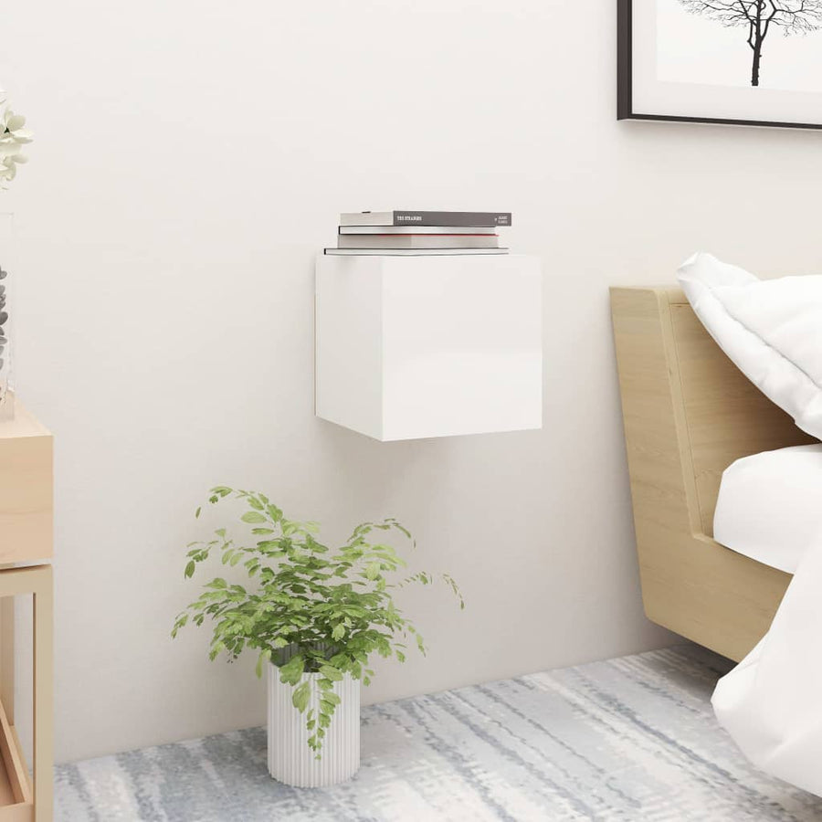 Bedside Cabinet High Gloss White 30,5x30x30 cm Engineered Wood