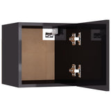 Bedside Cabinet High Gloss Grey 30.5x30x30 cm Engineered Wood - Top-Down View