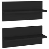 Wall Shelves 2 pcs Black 40x11.5x18 cm Engineered Wood - Front View
