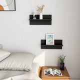 Wall Shelves 2 pcs Black 40x11.5x18 cm Engineered Wood
