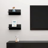 Wall Shelves 2 pcs Black 40x11.5x18 cm Engineered Wood