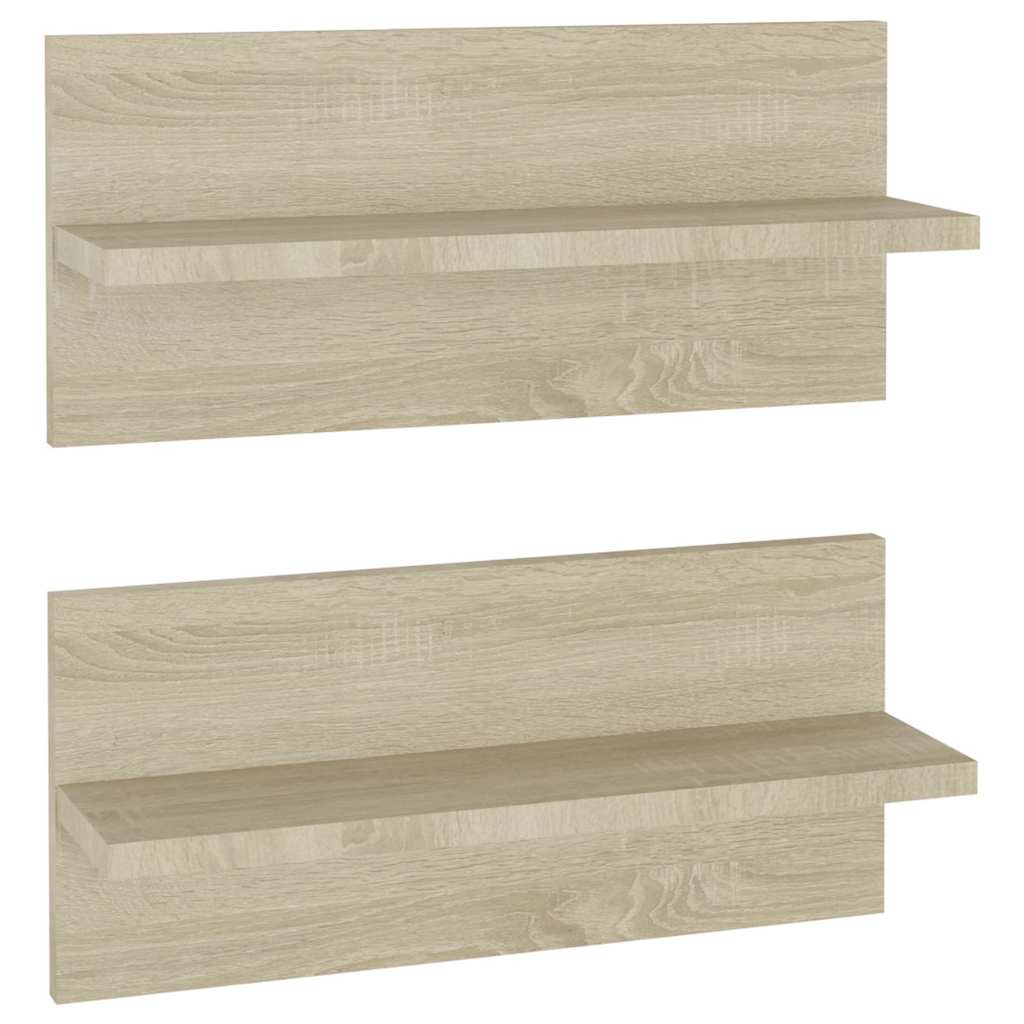 Wall Shelves 2 pcs Sonoma Oak 40x11.5x18 cm Engineered Wood
