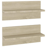 Wall Shelves 2 pcs Sonoma Oak 40x11.5x18 cm Engineered Wood - Front View