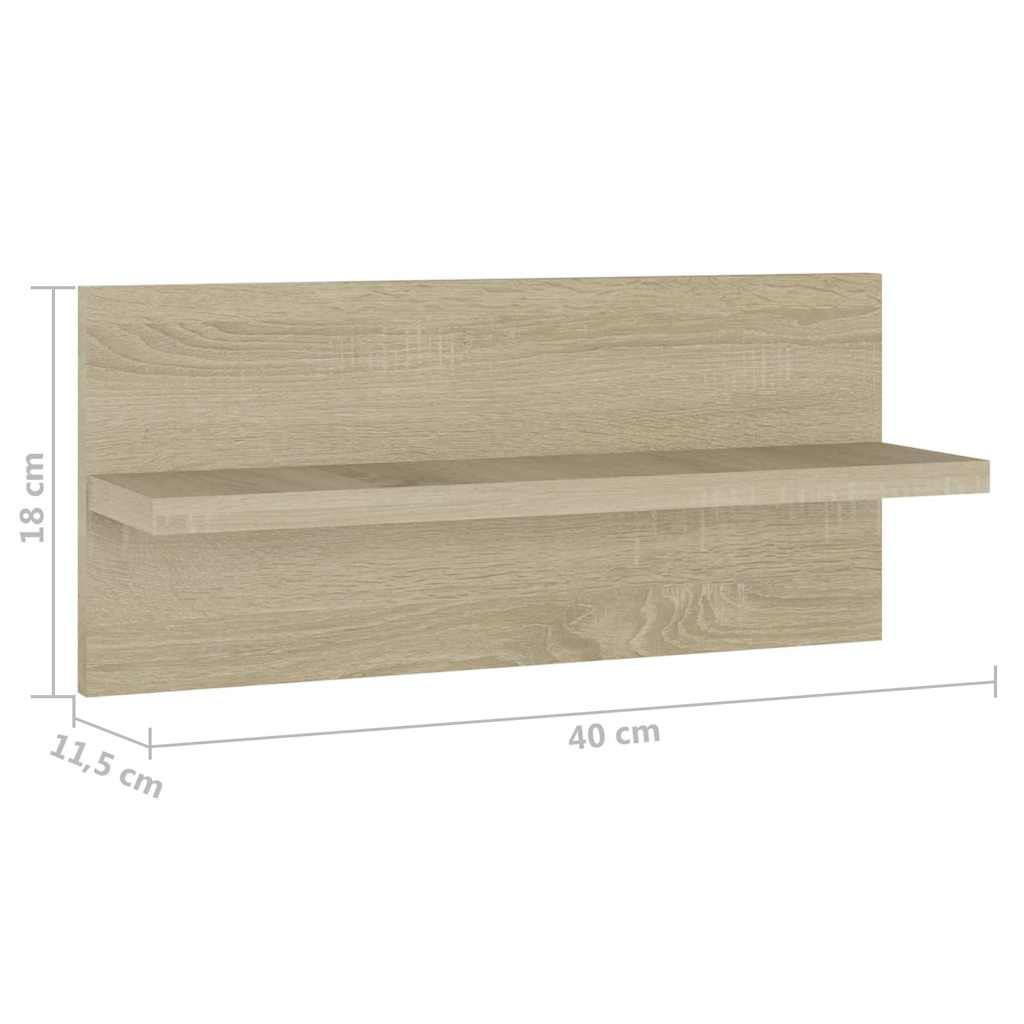 Wall Shelves 2 pcs Sonoma Oak 40x11.5x18 cm Engineered Wood