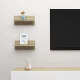 Wall Shelves 2 pcs Sonoma Oak 40x11.5x18 cm Engineered Wood